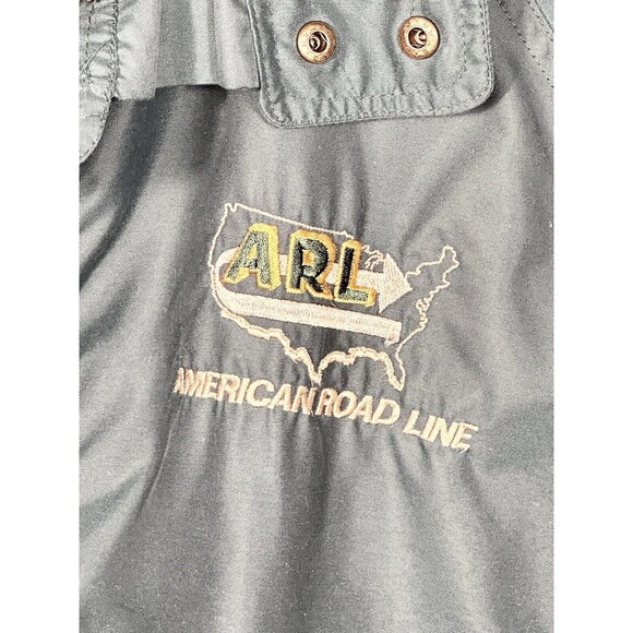 Vtg 90s MV Sport American Road Line Windbreaker Jacket Men Large Green Hooded - Picture 6 of 13